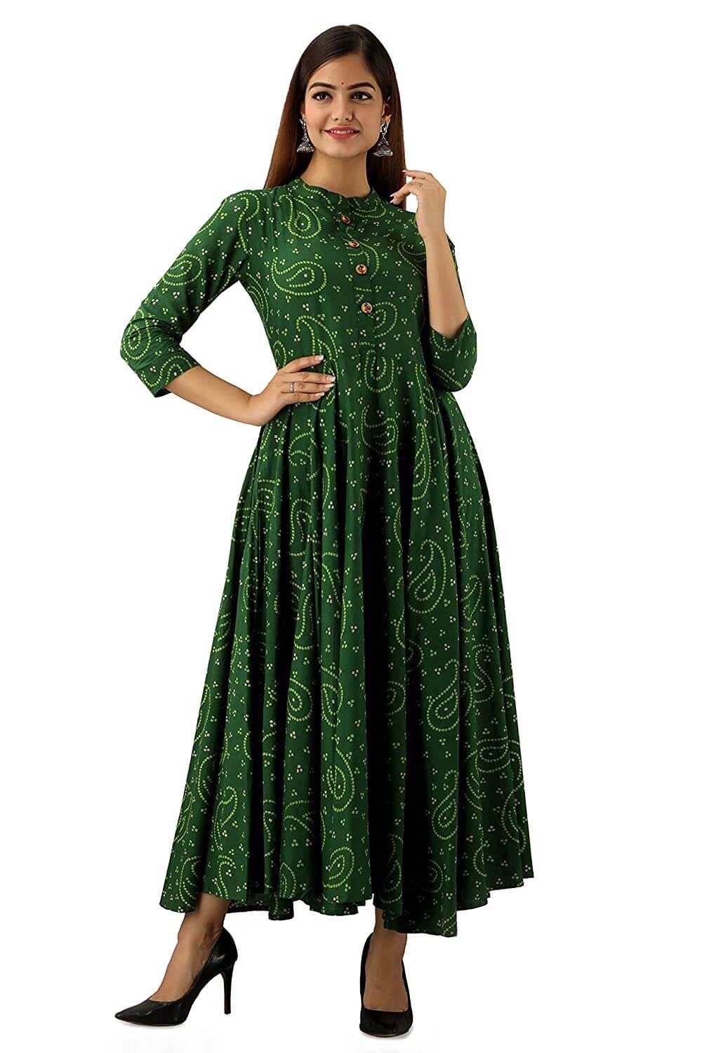 anarkali printed kurta