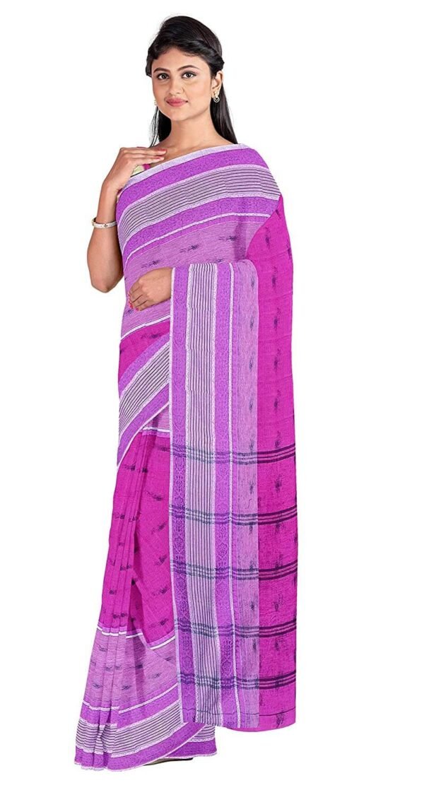 Tant Pure Cotton Saree Pink color